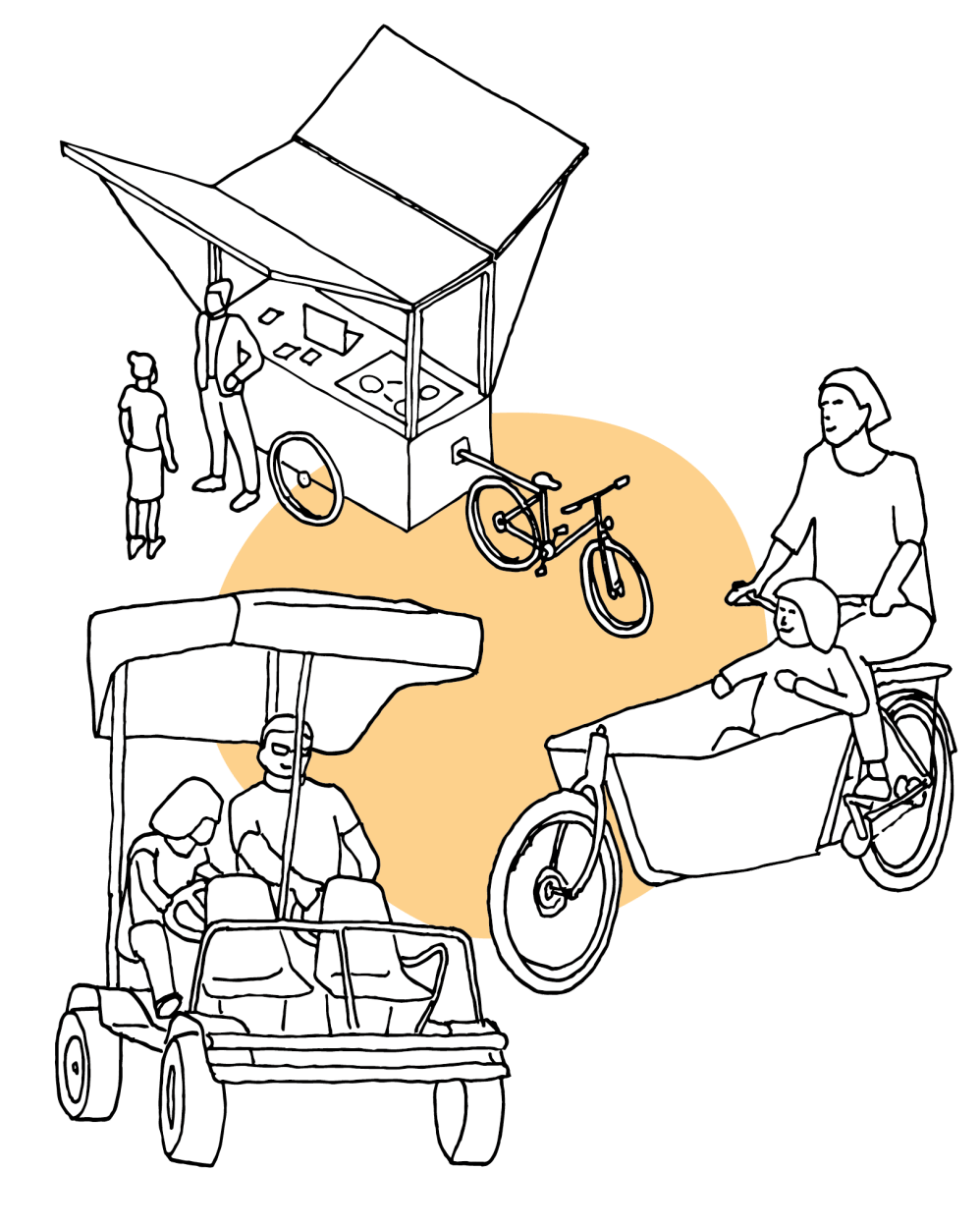 Illustration des projets de mobilité durable conçue par les citoyens participants de Montesson en Transitions